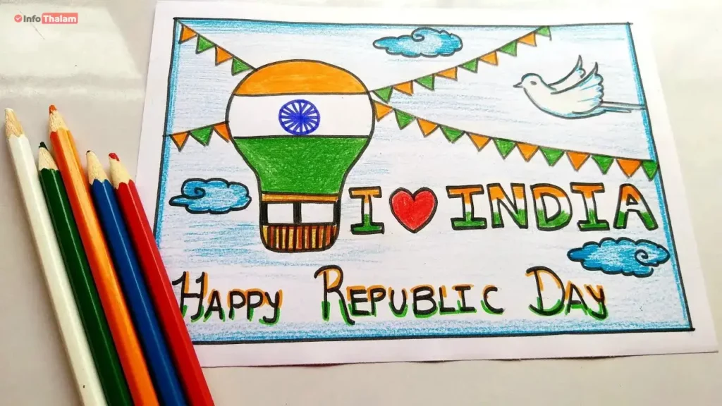 Happy Republic Day Drawing