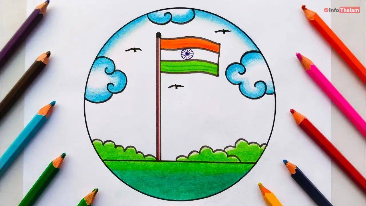 Republic day drawing | Creative Drawing for republic day | India Gate drawing  easy for kids | Bird drawing for kids, Art drawings for kids, Easy drawings
